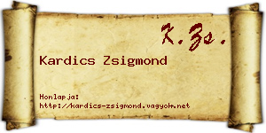 Kardics Zsigmond névjegykártya