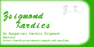 zsigmond kardics business card